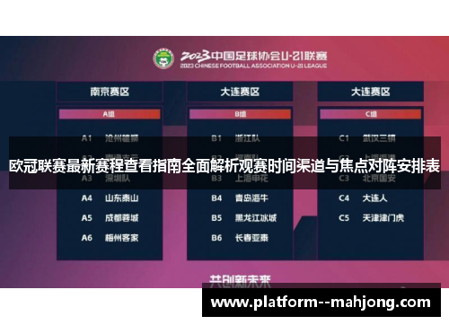 欧冠联赛最新赛程查看指南全面解析观赛时间渠道与焦点对阵安排表